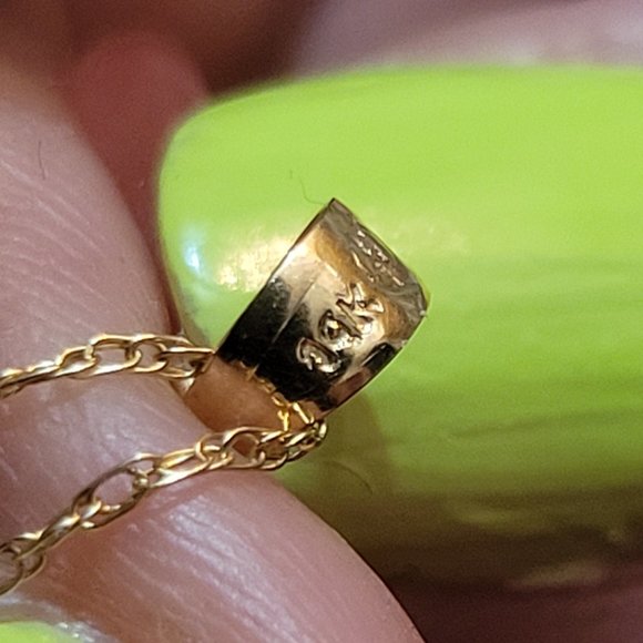 14k Gold Chinese Love Pendant on 10k Gold Chain